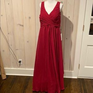 JJ house Burgundy bridesmaid dress
